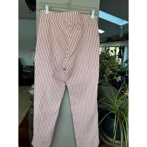 Krazy Larry Pink White stripe Sz 6 Stretch pants Preppy Chic Resort Coastal - Picture 4 of 4